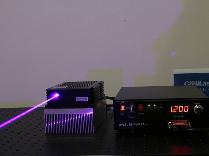 405nm 10W Blue-Violet laser 0~10000mw output power adjustable with TTL modulation